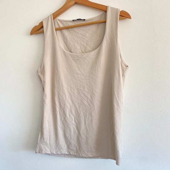 Zara Nude Square Neck Tank - Picture 2 of 6
